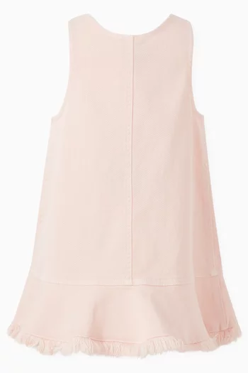Flared Midi Dress in Cotton-denim