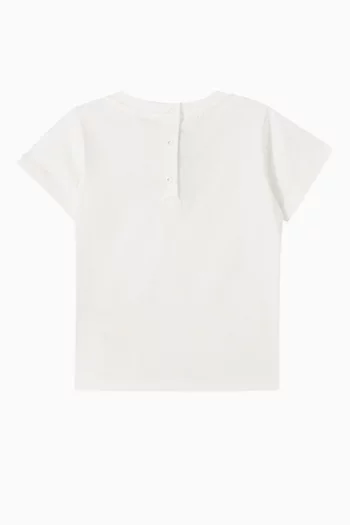 Floral Logo-print T-shirt in Cotton