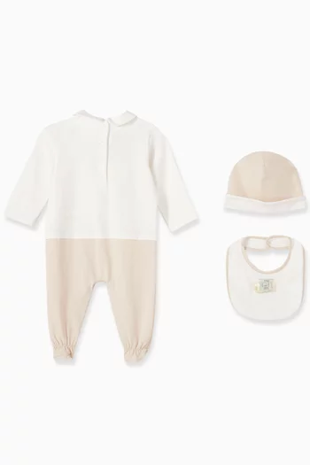 Logo-print Sleepsuit Set in Cotton