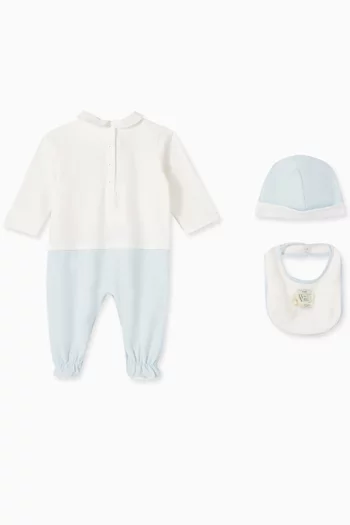 Logo-print Sleepsuit Set in Cotton