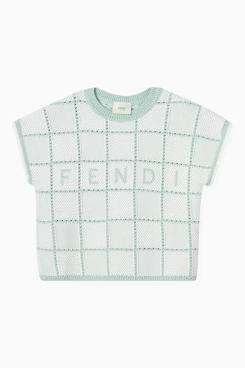 Logo Crochet T-shirt in Cotton-knit