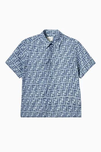 FF-print Short-sleeve Shirt in Linen