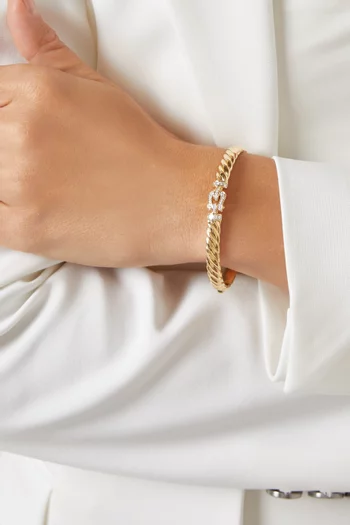 Sculpted Cable Buckle Diamond Bracelet in 18kt Gold