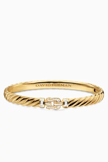Sculpted Cable Buckle Diamond Bracelet in 18kt Gold