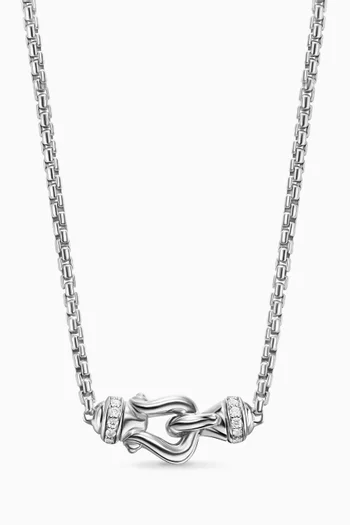 DY Cable Diamond Pendant Necklace in Sterling Silver