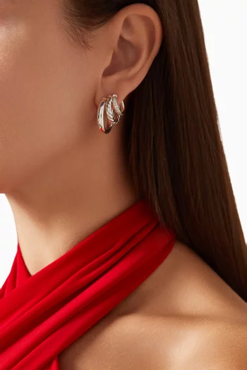 DY Mercer® Three Row Hoop Earrings in Silver