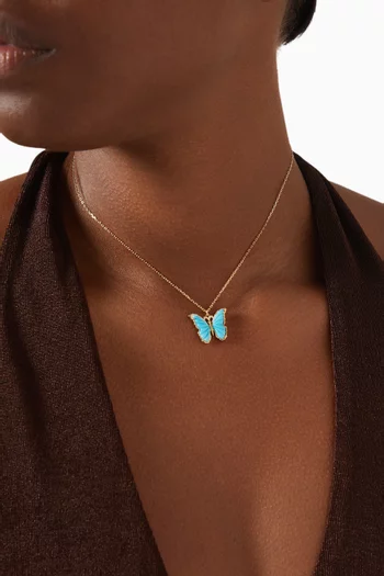 Butterfly Charm Necklace in 18kt Gold