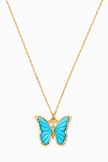 Butterfly Charm Necklace in 18kt Gold