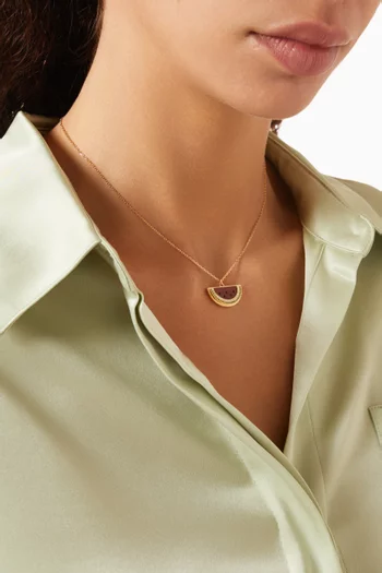 Watermelon Charm Necklace in Diamond & 18kt Gold