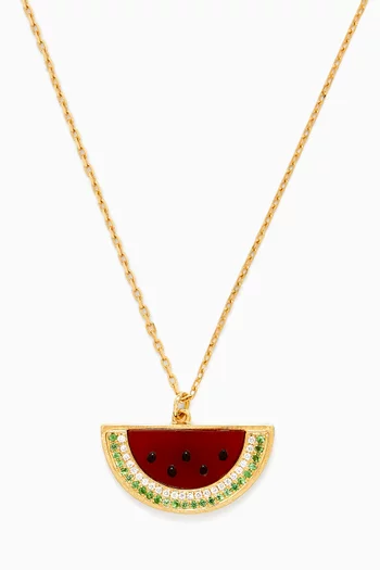 Watermelon Charm Necklace in Diamond & 18kt Gold