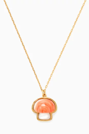 Shrooms Charm Necklace in 18kt Gold