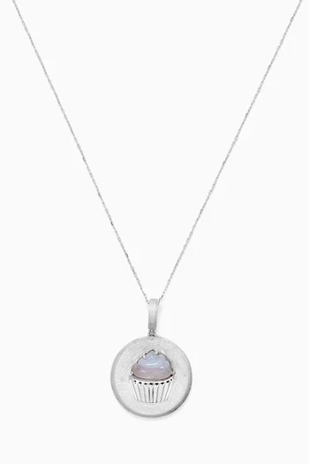 'BerryButtercreamSprinkles' 2.0 Charm Necklace in 18kt White Gold