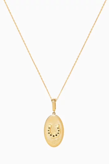 Horse Shoe Pendant Necklace in 18kt Gold