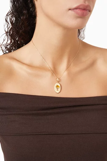 'Ice Cream Cone' Charm Necklace in 18kt Gold