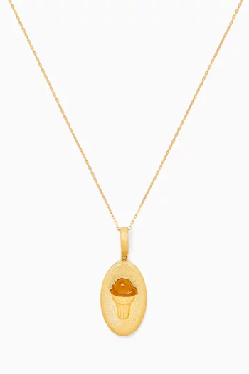 'Ice Cream Cone' Charm Necklace in 18kt Gold