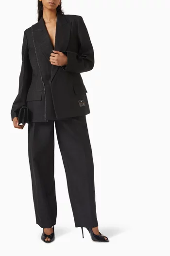 Seam-detail Blazer in Wool Blend