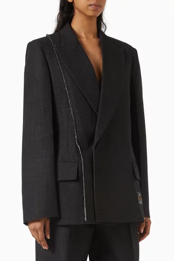 Seam-detail Blazer in Wool Blend