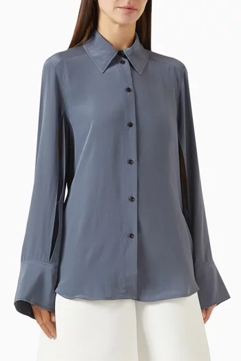 Split-sleeve Shirt in Silk