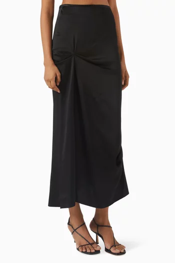 Draped Midi Skirt in Viscose Blend