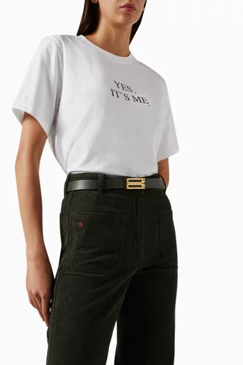 B-buckle Belt in Leather