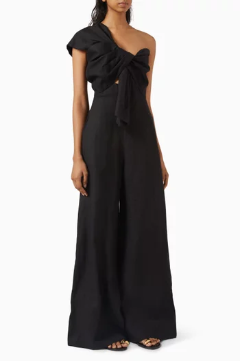 Eden One-shoulder Jumpsuit in Linen