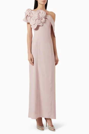 Off-shoulder Flower Dress