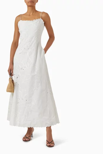 Petit Beurre Embroidered Dress in Cotton