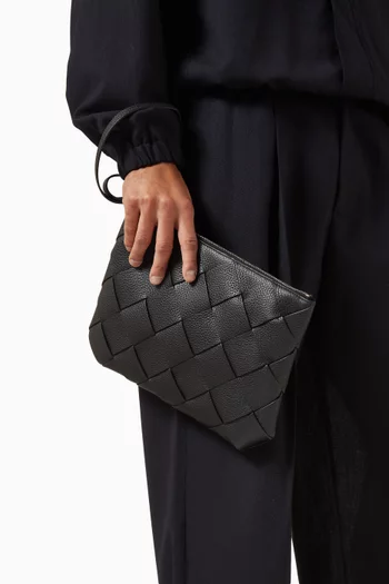 Large Diago Pouch in Intreccio Leather