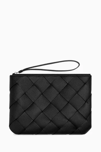 Large Diago Pouch in Intreccio Leather