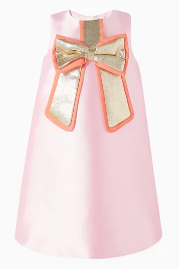 Guilded Bow Dress in Satin