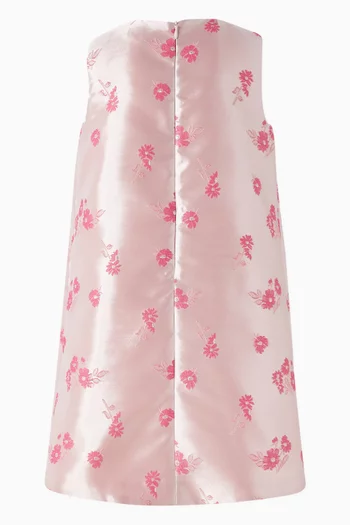 Guilded Bow Dress in Jacquard Satin