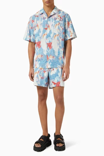 Hawaiian Floral Shorts in Cotton