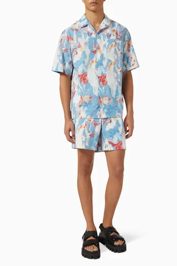 Hawaiian Floral Shorts in Cotton