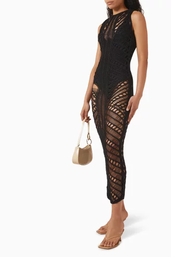 Luna Cover-up Maxi Dress in Crochet-knit