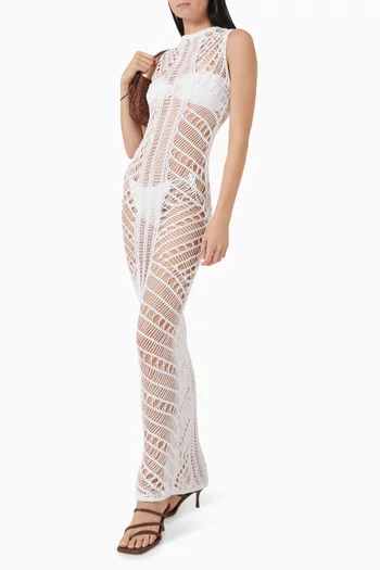 Luna Cover-up Maxi Dress in Crochet-knit