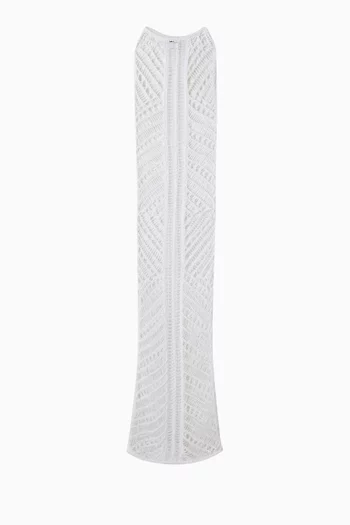 Luna Cover-up Maxi Dress in Crochet-knit