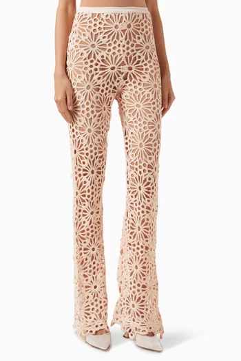 Bootcut Crochet Pants in Cotton