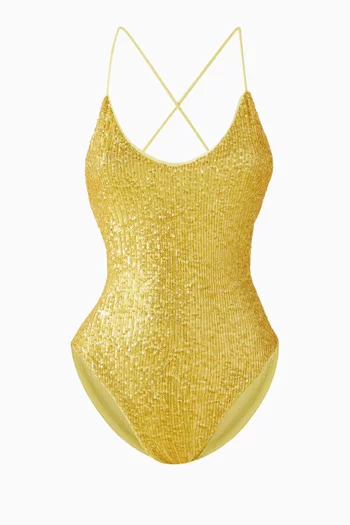 Fara Sequin-embellished One-piece Swimsuit