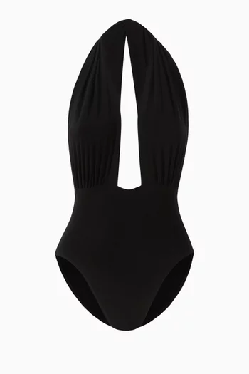 Cross Halter One-piece Swimsuit