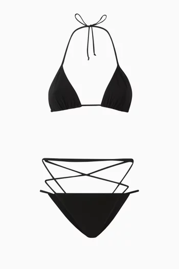 Criss Cross Bikini Set in Poly Lycra