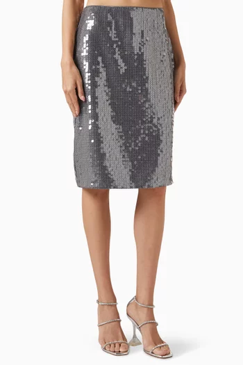 Sequin-embellished Midi Skirt
