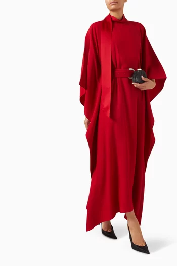 قفطان لا لونا بحزام مزين بالكريستال كريب