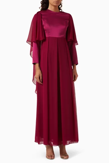 Cape Jumpsuit in Satin