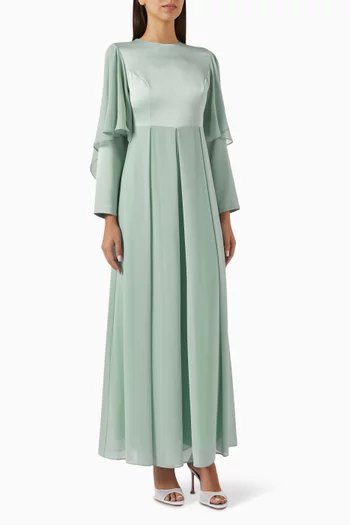 Cape Jumpsuit in Satin