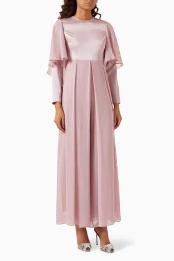 Cape Jumpsuit in Satin