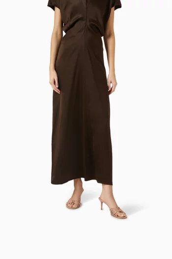 صندل فينا مفتوح من الخلف بكعب 70 مم جلد نابا