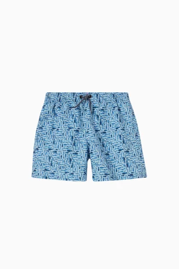 Fish Print Swim Shorts