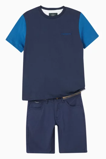 Colour-block T-shirt in Cotton