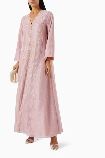 Bead-embellished Jalabiya in Organza