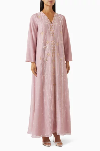 Bead-embellished Jalabiya in Organza